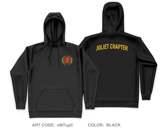 Joliet Black Police Officers Association Core Men's Hooded Performance Sweatshirt - nMTupC