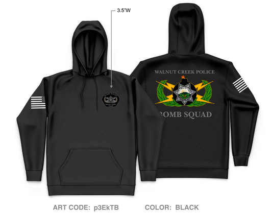 Walnut Creek Police Bomb Squad Core Men's Hooded Performance Sweatshirt - p3EkTB