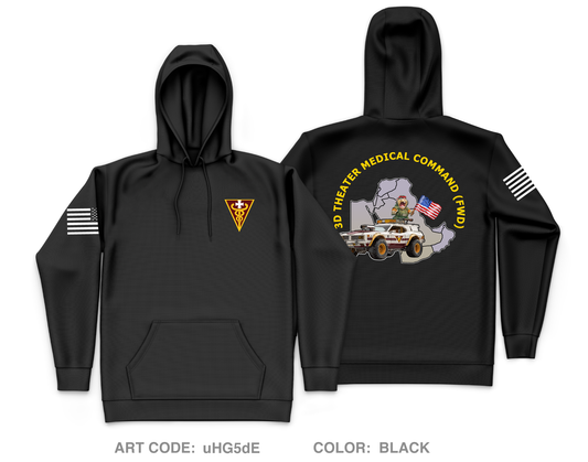 3D Theater Medical Command (FWD) Core Men's Hooded Performance Sweatshirt - uHG5dE