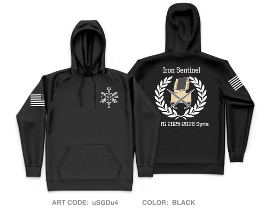C BTRY 1-174 ADA Core Men's Hooded Performance Sweatshirt - uSGDu4