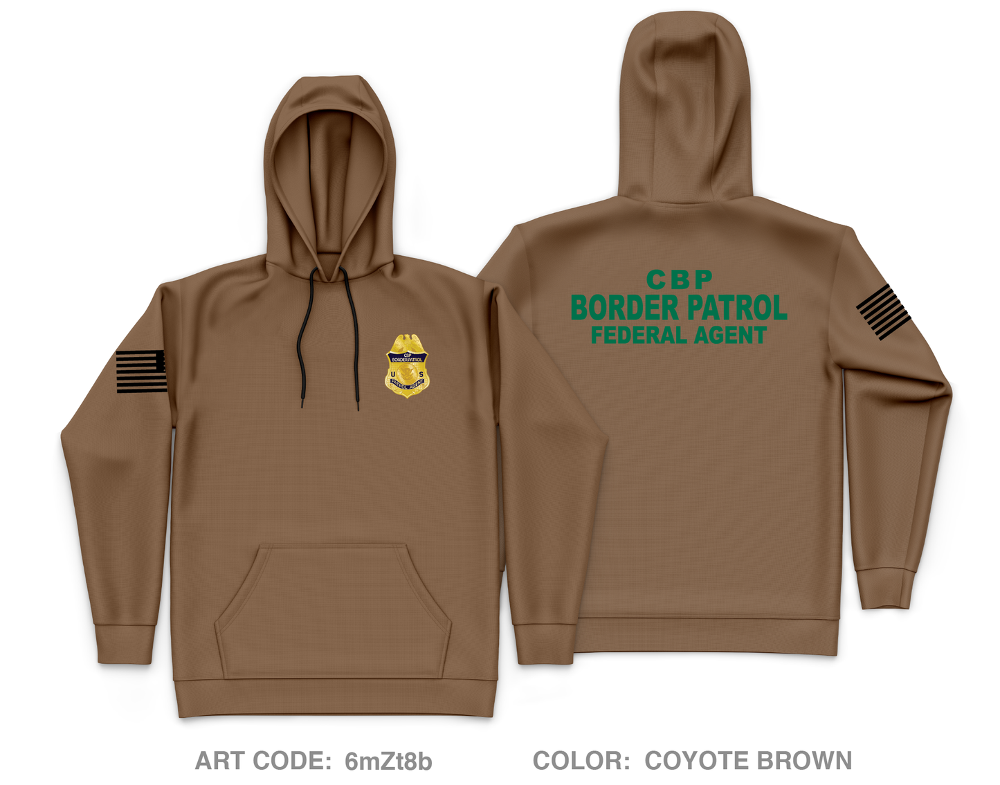USBP Fundraising Collection Core Men's Hooded Performance Sweatshirt - 6mZt8b