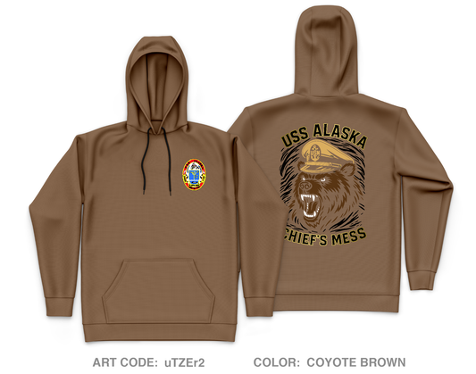 USS Alaska Gold CPOA Core Men's Hooded Performance Sweatshirt - GReMqX