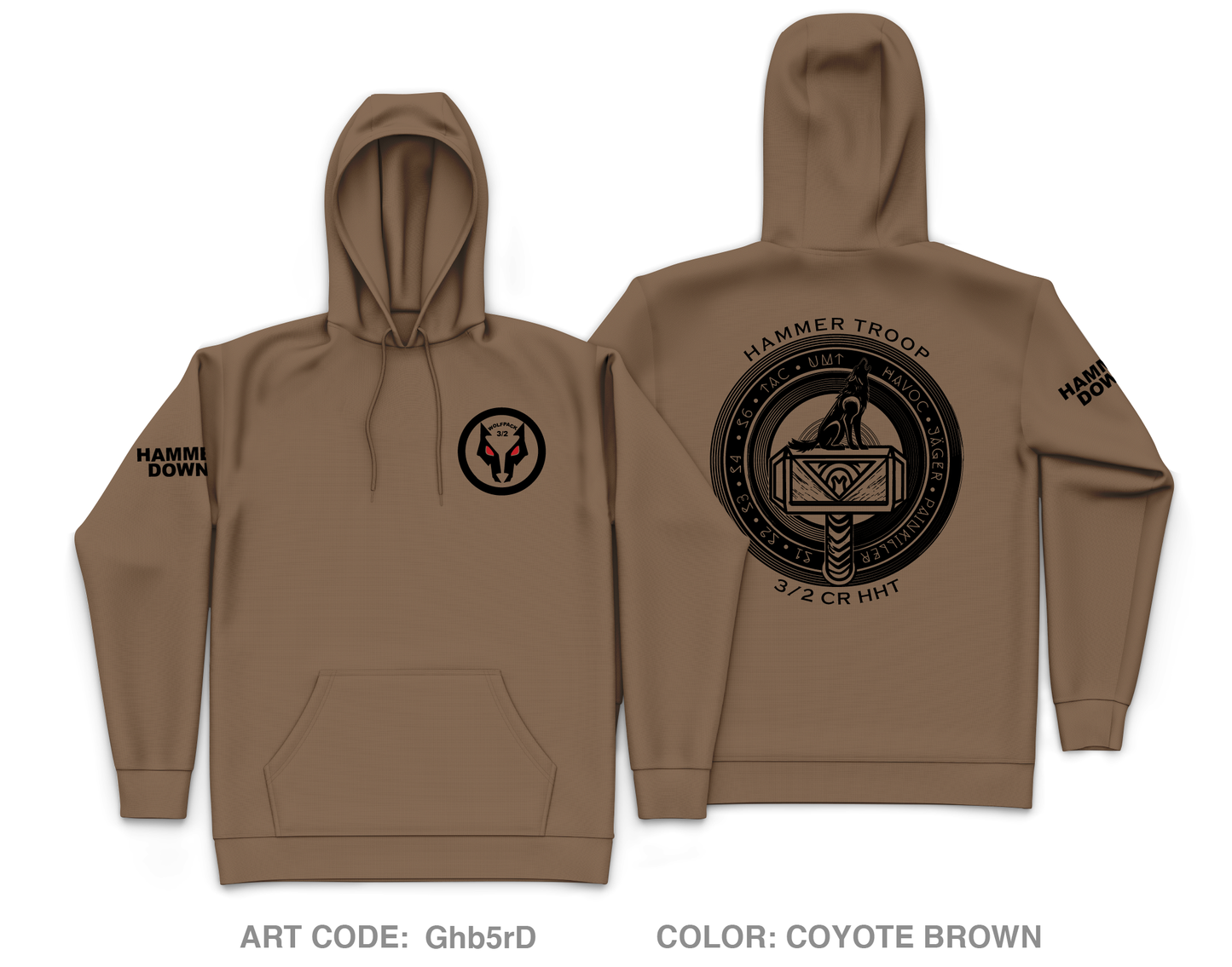 Hammer Troop, 3/2CR Core Men's Hooded Performance Sweatshirt - Ghb5rD