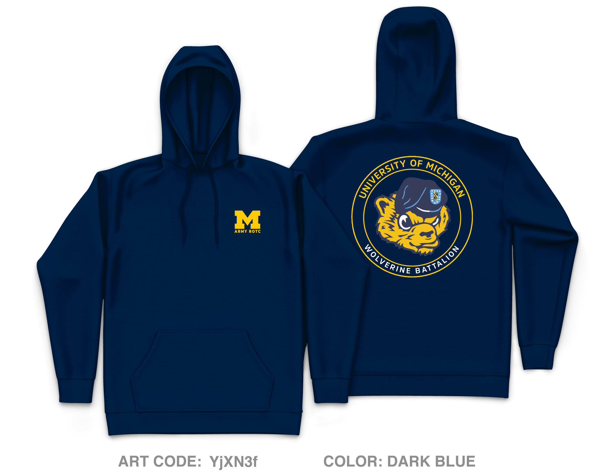 University of Michigan Army ROTC Core Men's Hooded Performance Sweatsh ...