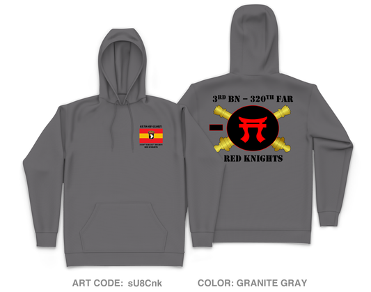 3-320th Field Artillery Battalion "Red Knight Rakkasans" Fundraising Collection Core Men's Hooded Performance Sweatshirt - sU8Cnk