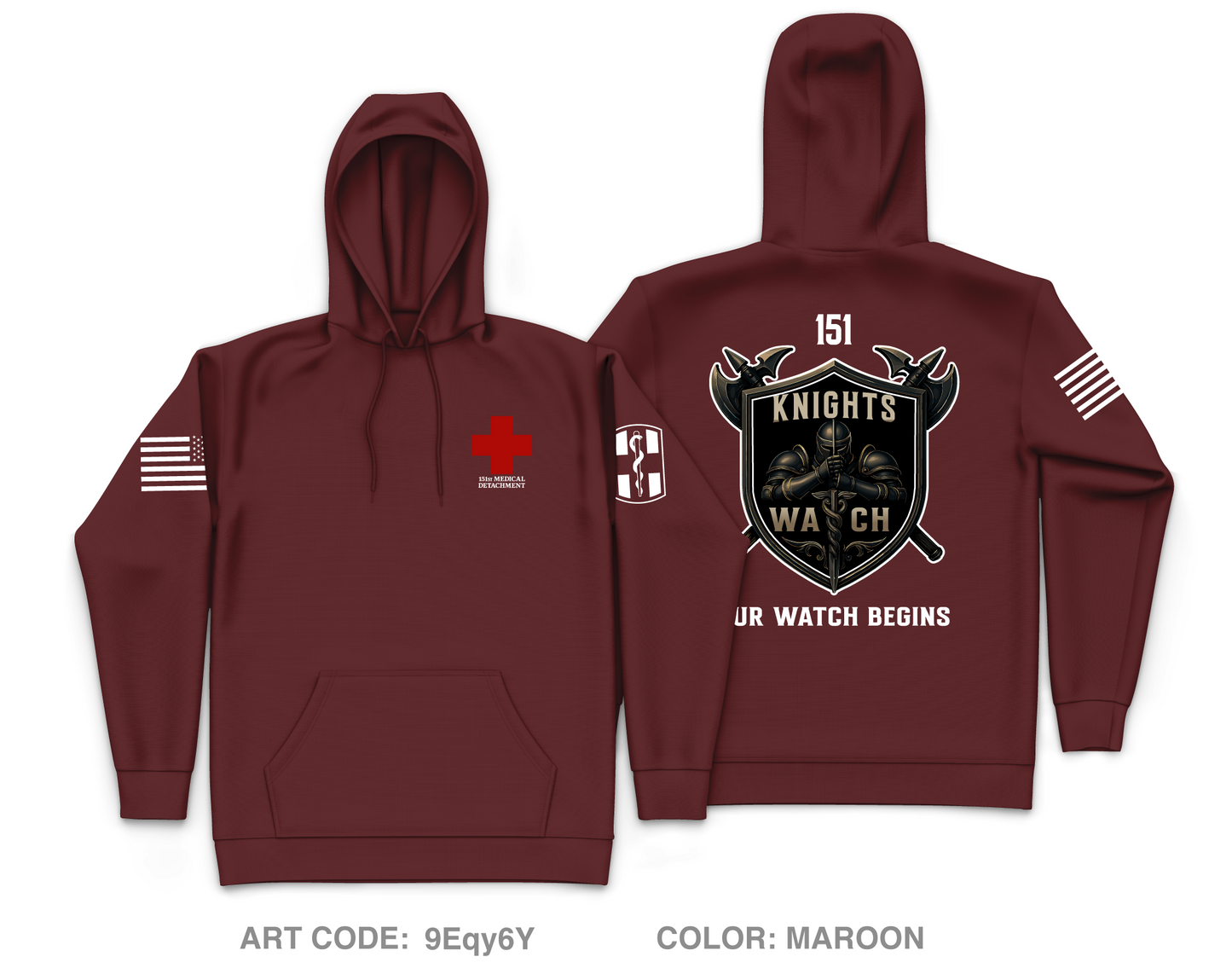151st Medical Detachment Core Men's Hooded Performance Sweatshirt - 9Eqy6Y