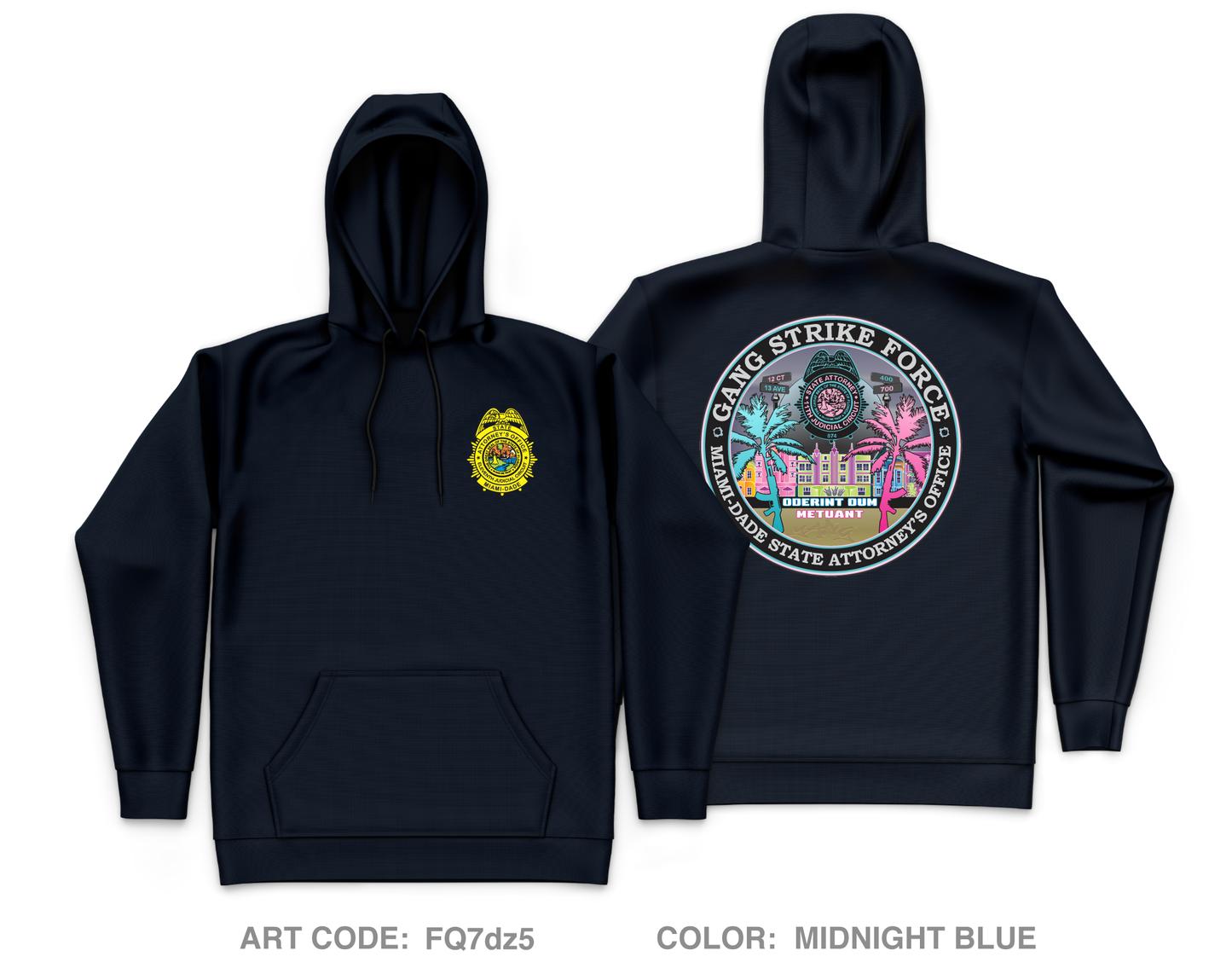 Miami Dade State Attorney - Gun Violence Unit Core Men's Hooded Performance Sweatshirt - FQ7dz5