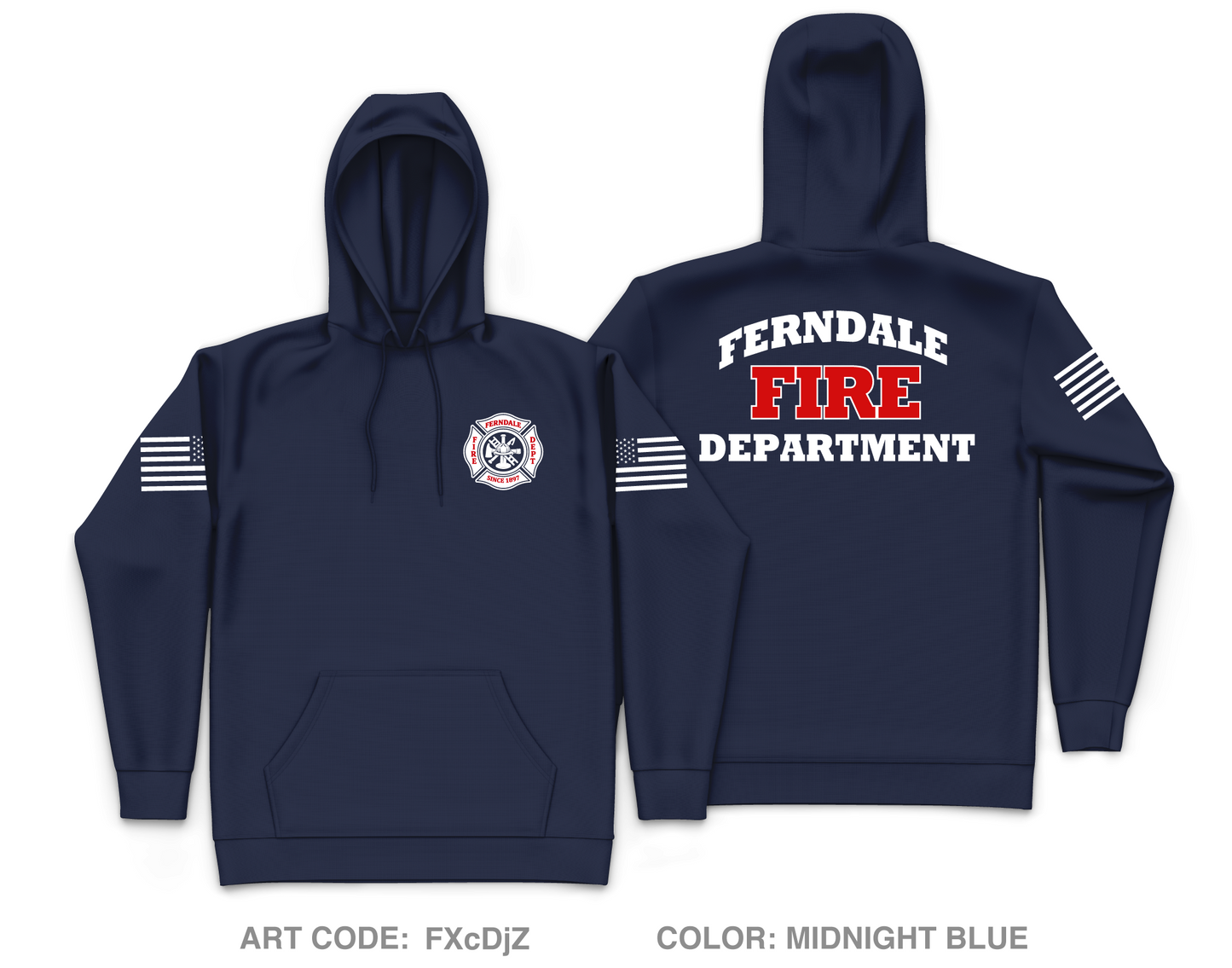 Ferndale Fire Department Core Men's Hooded Performance Sweatshirt - FXcDjZ