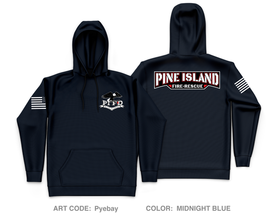 Pine Island Fire Department Core Men's Hooded Performance Sweatshirt - Pyebay