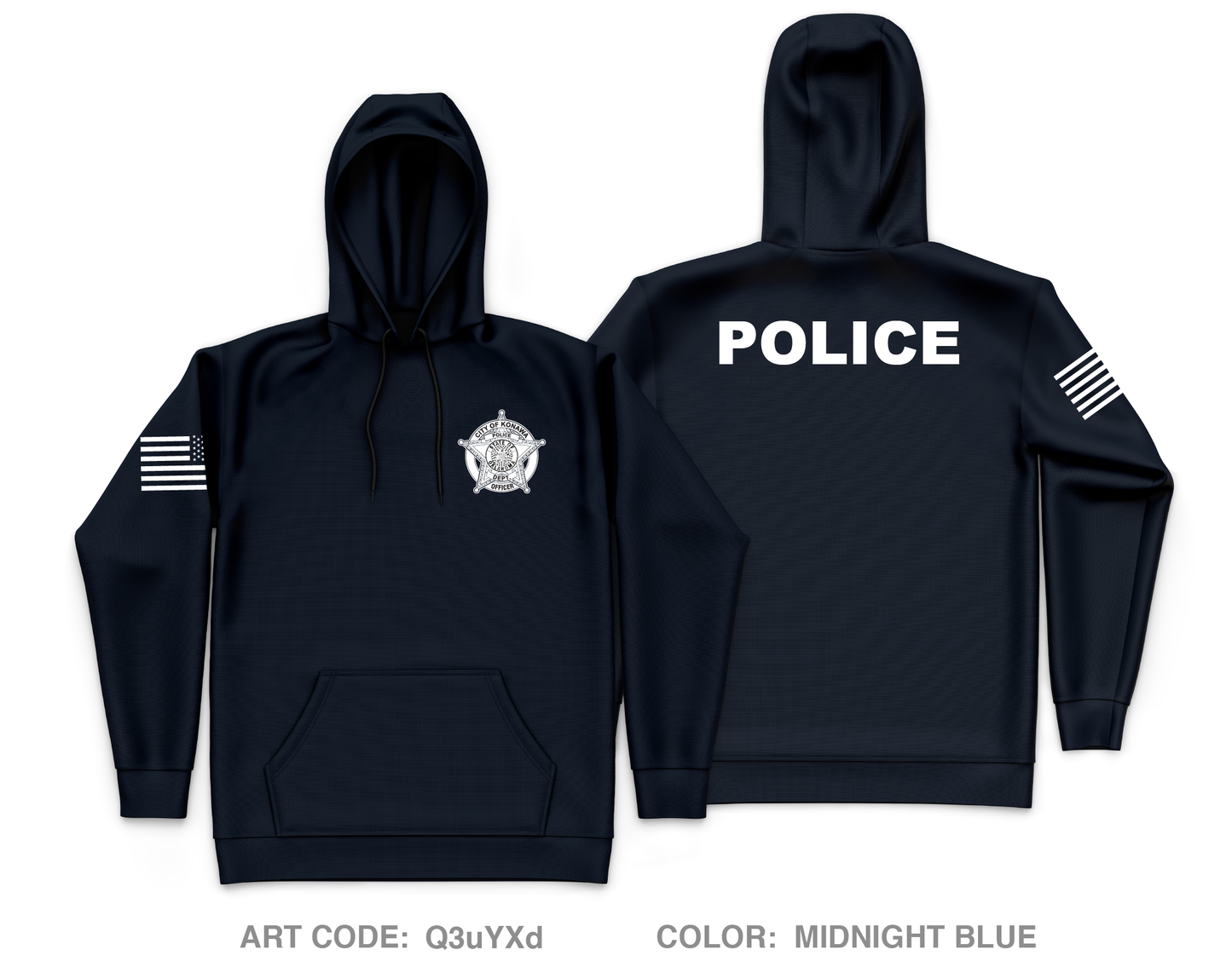 Konawa police department Core Men's Hooded Performance Sweatshirt - Q3uYXd