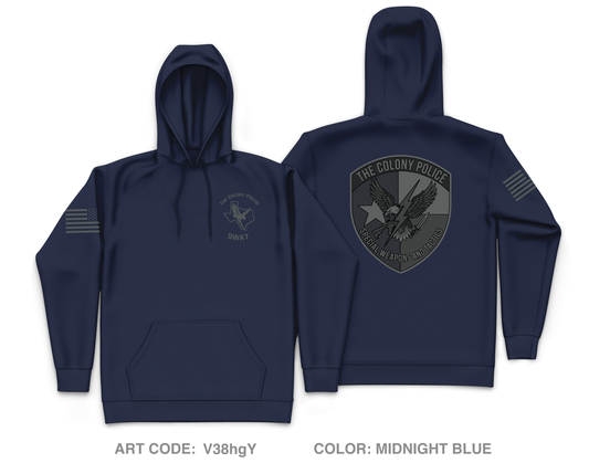 The Colony Police Department SWAT Core Men's Hooded Performance Sweatshirt - V38hgY