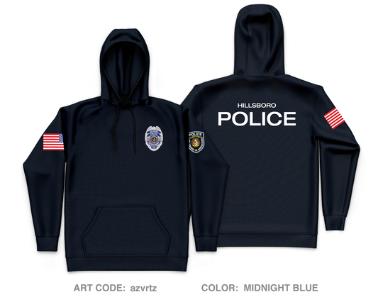 Hillsboro Police Department Core Men's Hooded Performance Sweatshirt - azvrtz