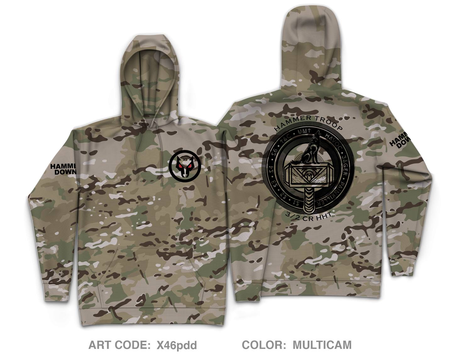 Hammer Troop, 3/2CR Core Men's Hooded Performance Sweatshirt - X46pdd