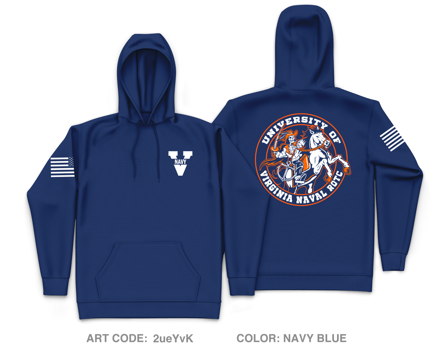 UVA NROTC Core Men's Hooded Performance Sweatshirt - 2ueYvK