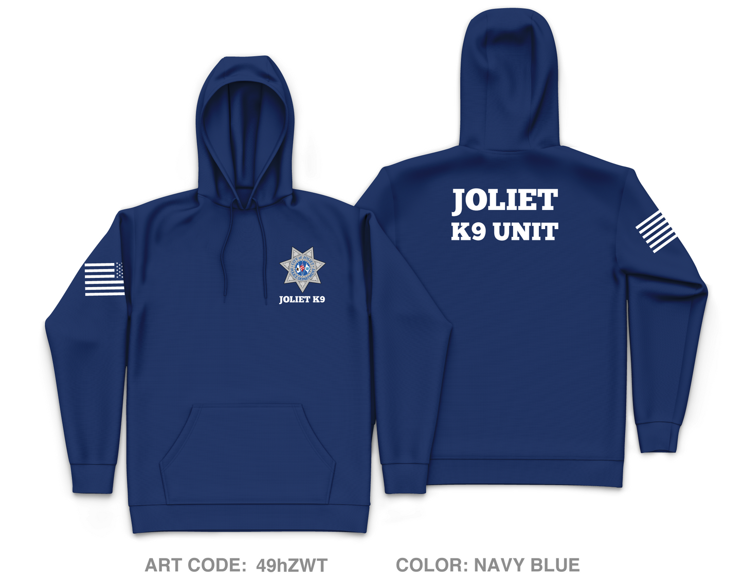 Joliet Police K9 Unit Core Men's Hooded Performance Sweatshirt - 49hZWT