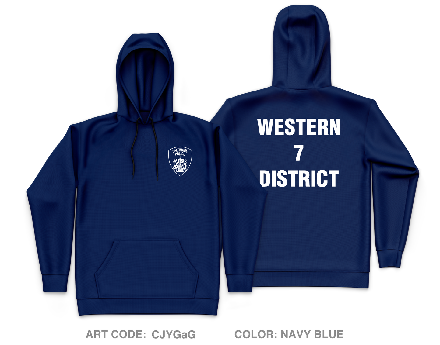 Baltimore Police Western District Core Men's Hooded Performance Sweatshirt - CJYGaG