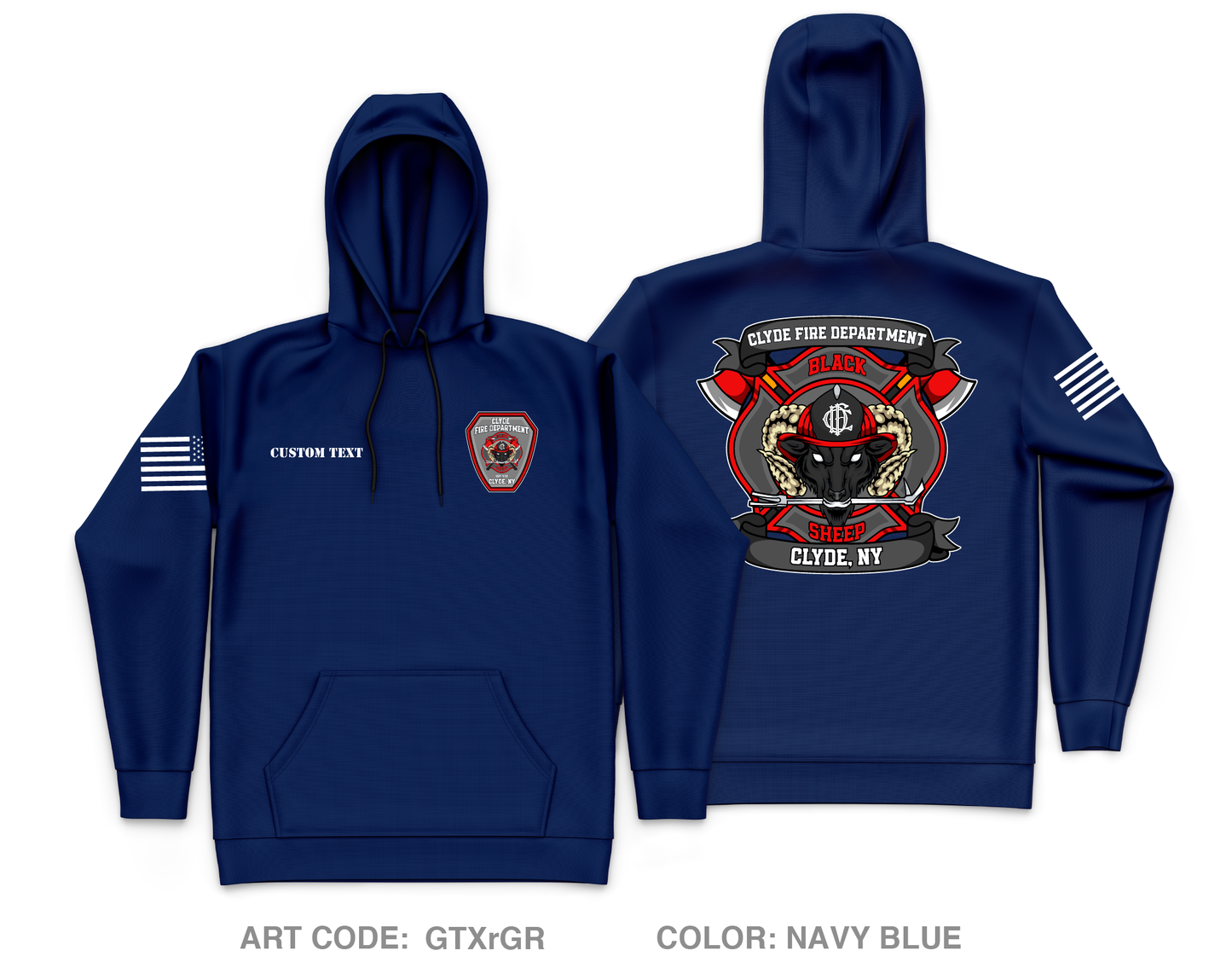 CUSTOM Clyde Fire Department Core Men's Hooded Performance Sweatshirt - GTXrGR