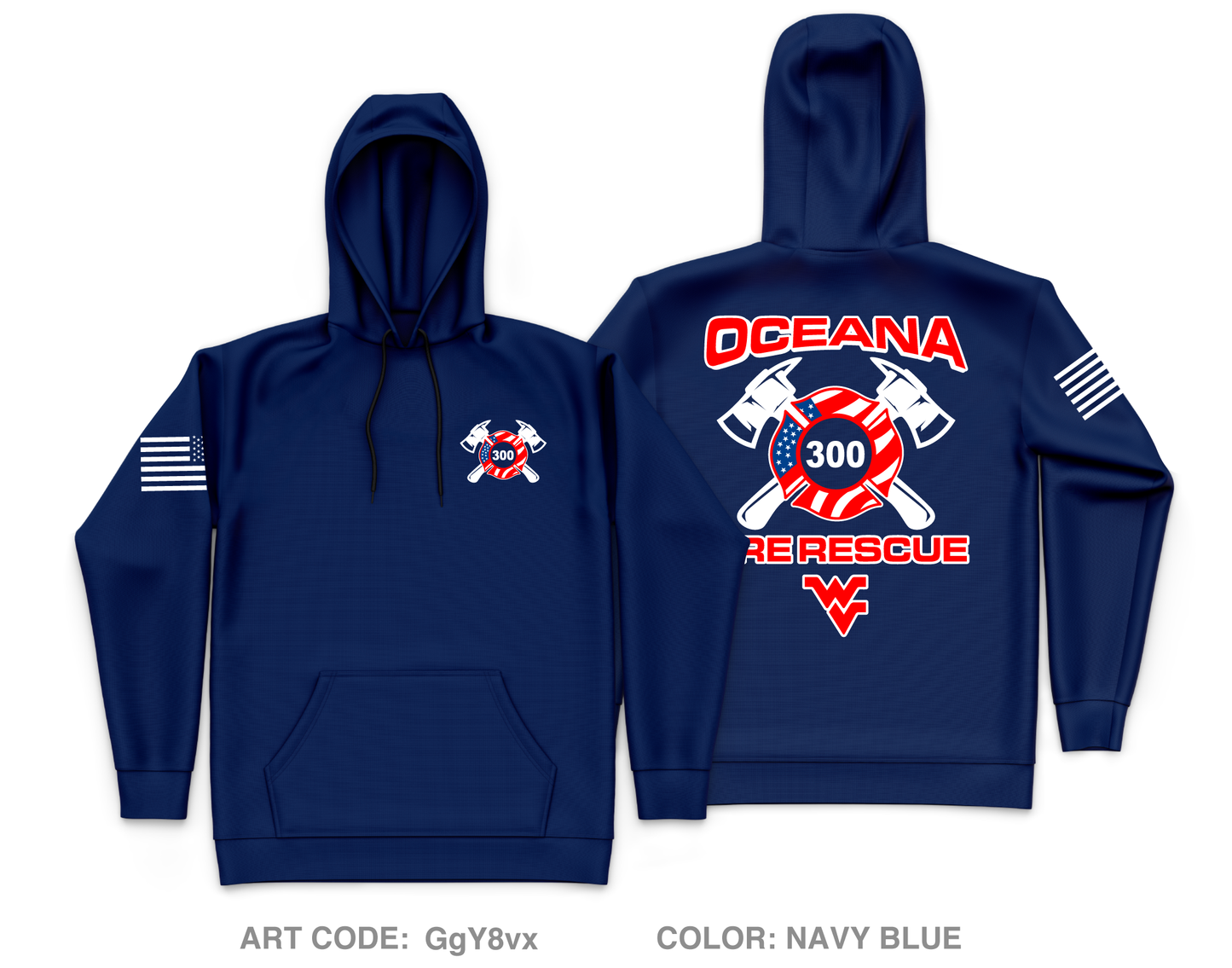 Oceana Fire Rescue Core Men's Hooded Performance Sweatshirt - GgY8vx
