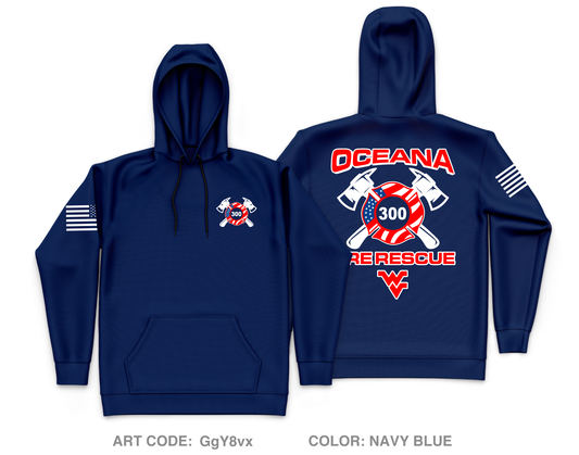 Oceana Fire Rescue Core Men's Hooded Performance Sweatshirt - GgY8vx
