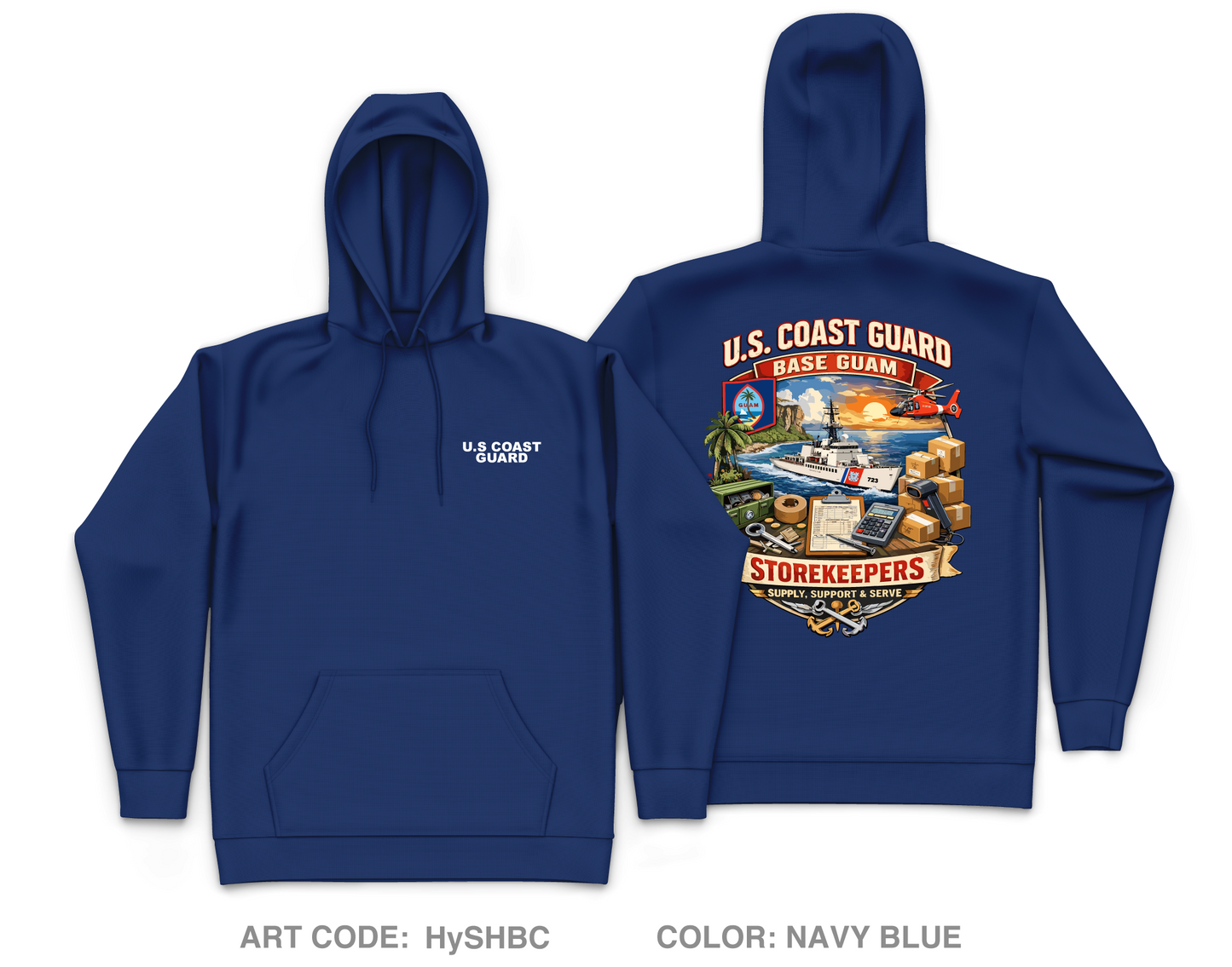 Base Guam/Storekeepers Core Men's Hooded Performance Sweatshirt - HySHBC