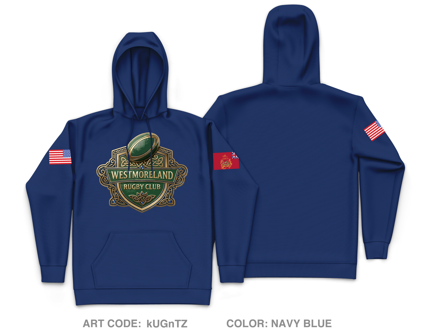 Westmoreland Rugby Club Core Men's Hooded Performance Sweatshirt - kUGnTZ