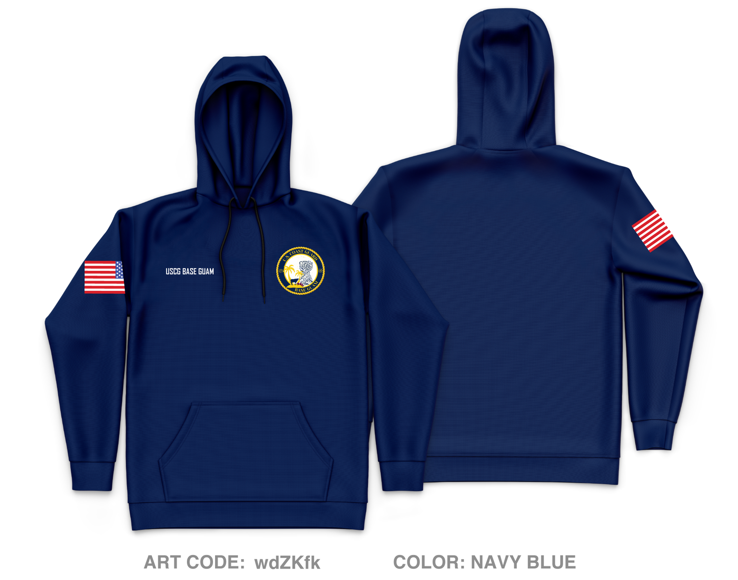 USCG Base Guam Core Men's Hooded Performance Sweatshirt - wdZKfk