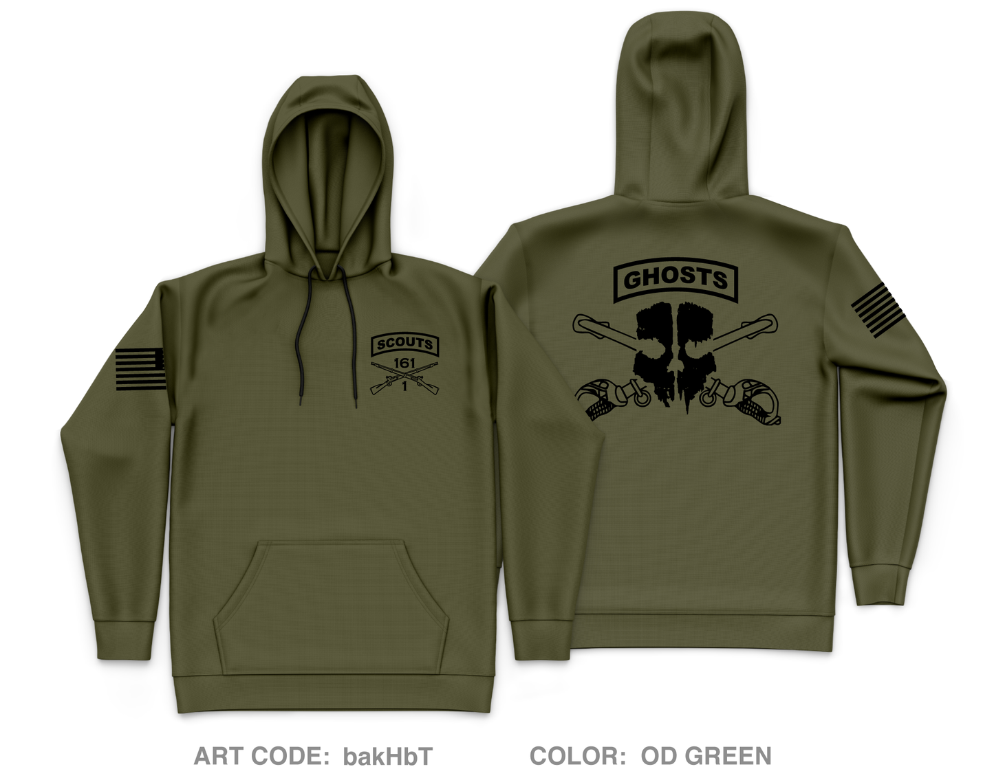1-161 IN, HHC, Scout Platoon Core Men's Hooded Performance Sweatshirt - bakHbT