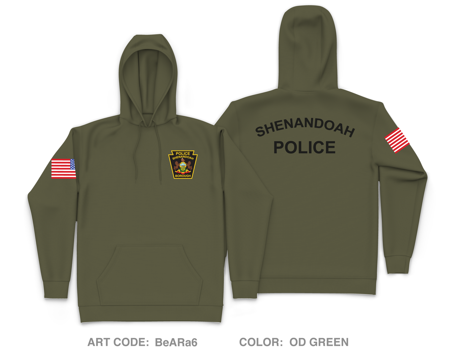 Shenandoah Police Department Core Men's Hooded Performance Sweatshirt - BeARa6