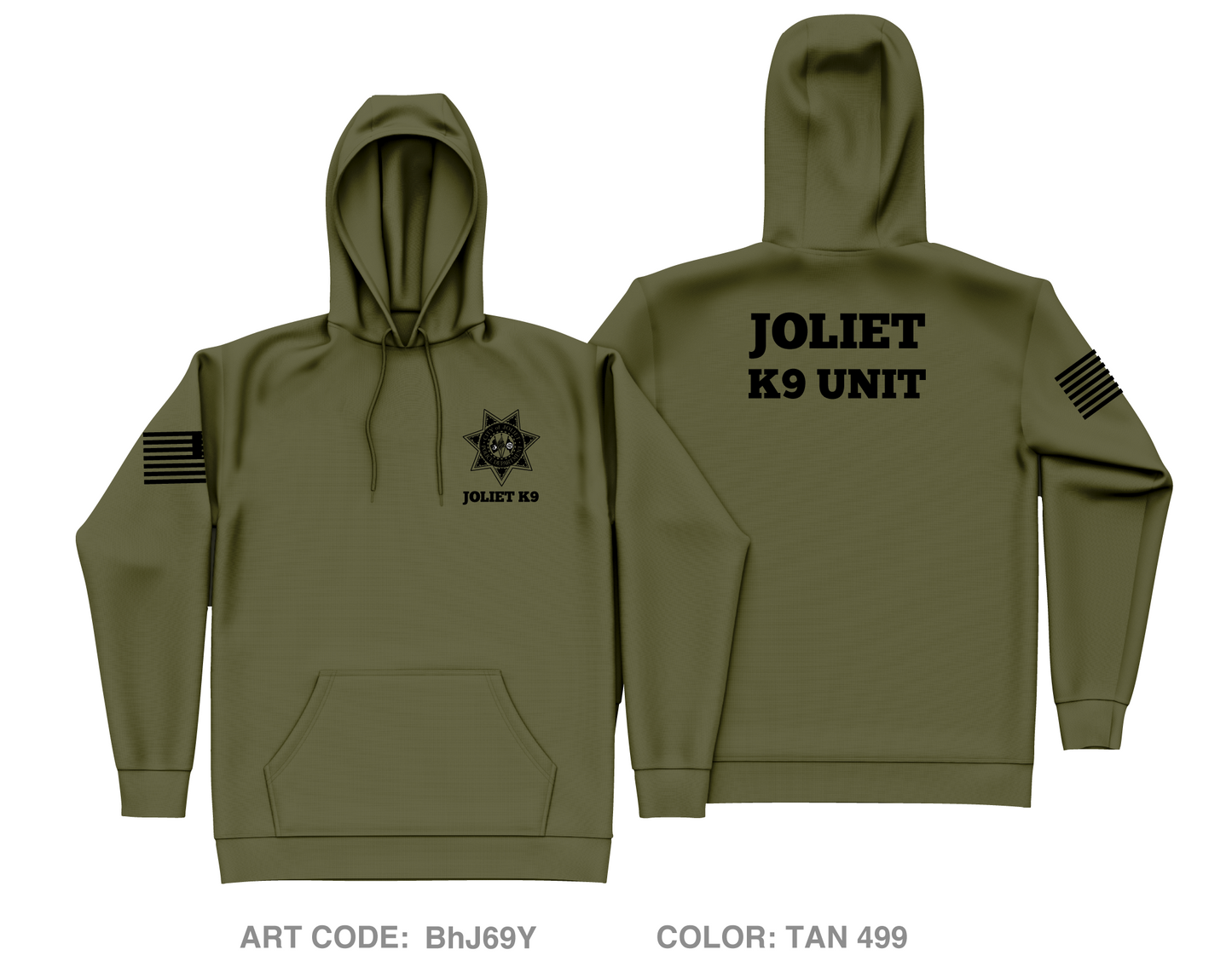 Joliet Police K9 Unit Core Men's Hooded Performance Sweatshirt - BhJ69Y