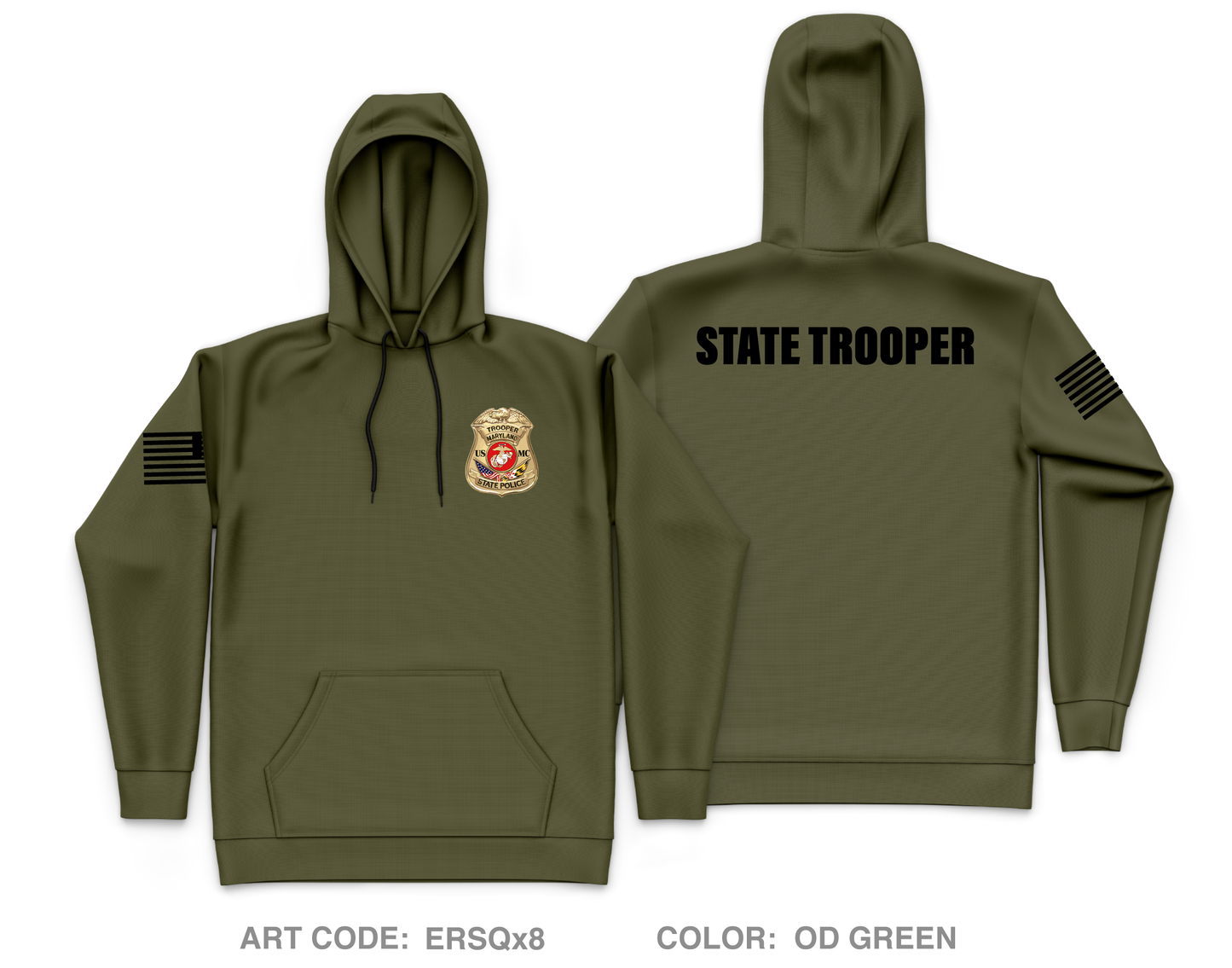 Maryland State Police Core Men's Hooded Performance Sweatshirt - ERSQx8