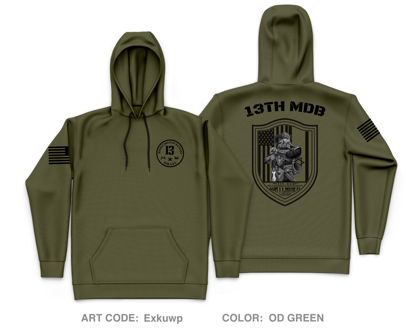 13th MDB Core Men's Hooded Performance Sweatshirt - Exkuwp