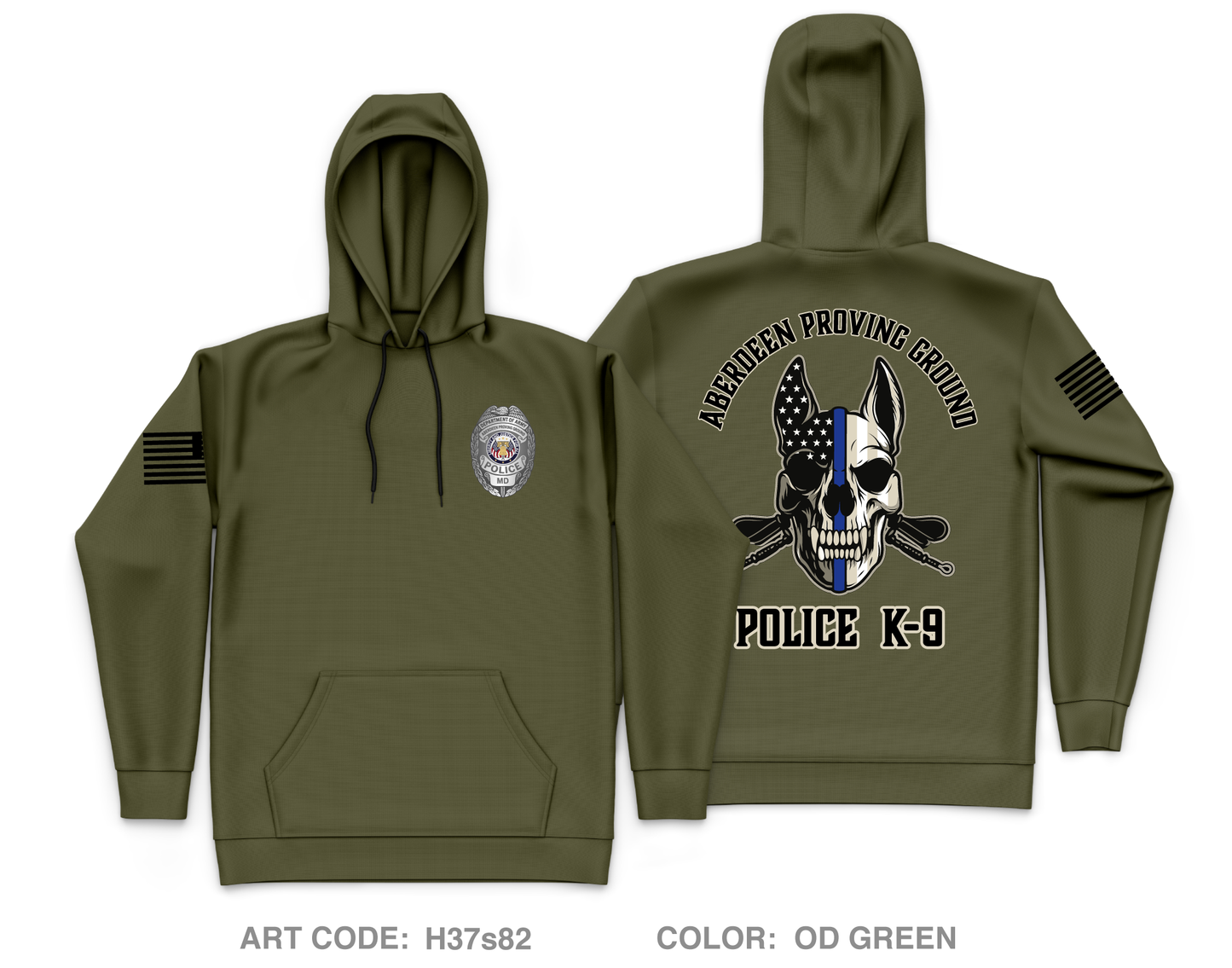 Aberdeen Proving Ground Police Department Fundraising Collection Core Men's Hooded Performance Sweatshirt - H37s82
