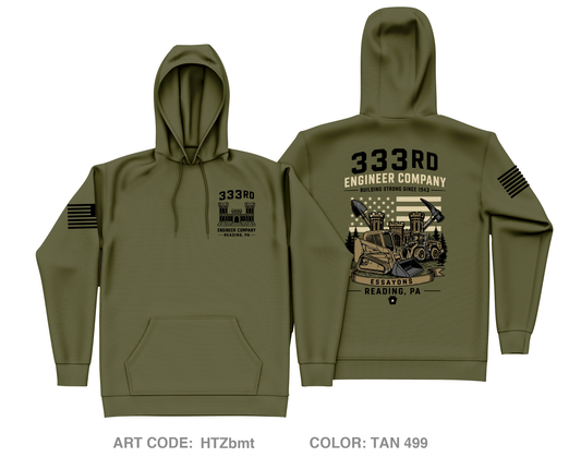 333rd Engineer Company Core Men's Hooded Performance Sweatshirt - HTZbmt