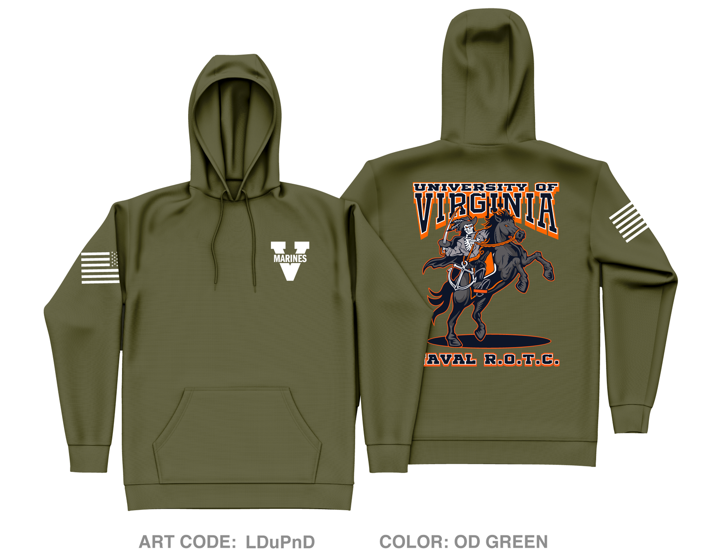 UVA NROTC Core Men's Hooded Performance Sweatshirt - LDuPnD
