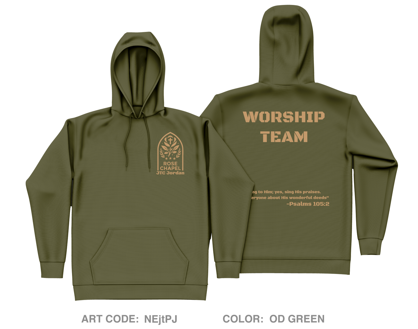JTC Worship Team Core Men's Hooded Performance Sweatshirt - NEjtPJ