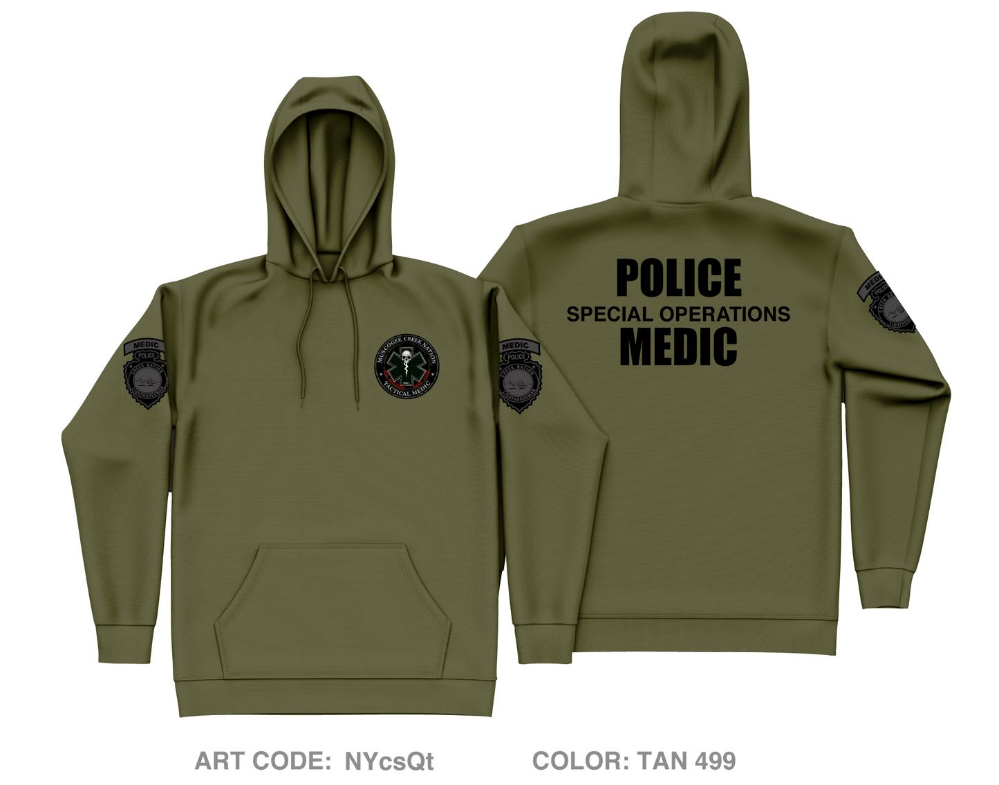 Muscogee Creek Nation Tactical medical Core Men's Hooded Performance Sweatshirt - NYcsQt