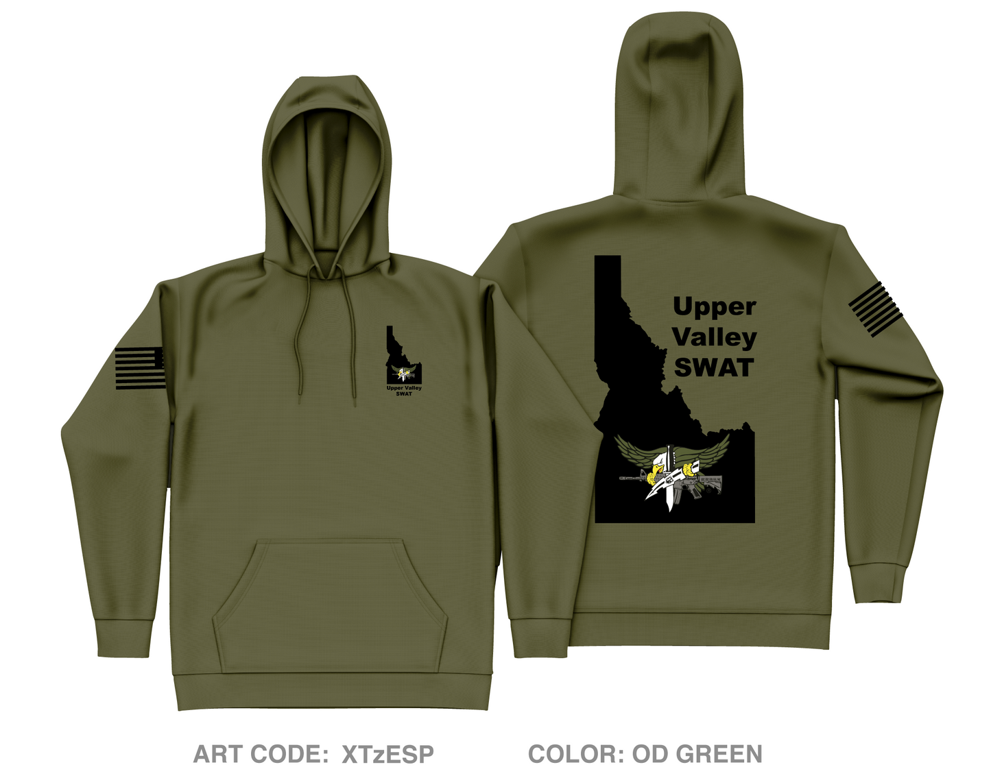 Upper Valley SWAT Team Core Men's Hooded Performance Sweatshirt - XTzESP