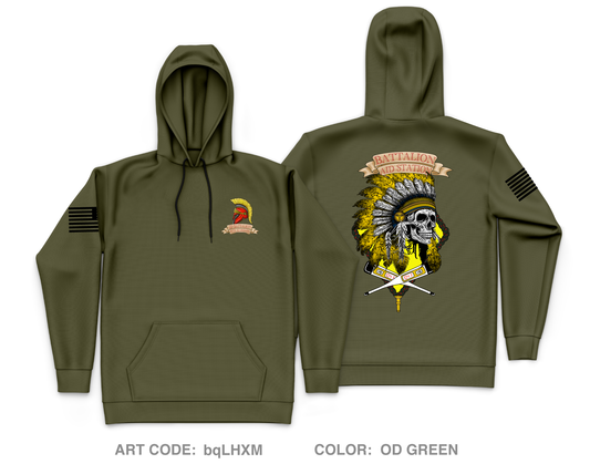 2D Battalion 6th Marines Core Men's Hooded Performance Sweatshirt - bqLHXM