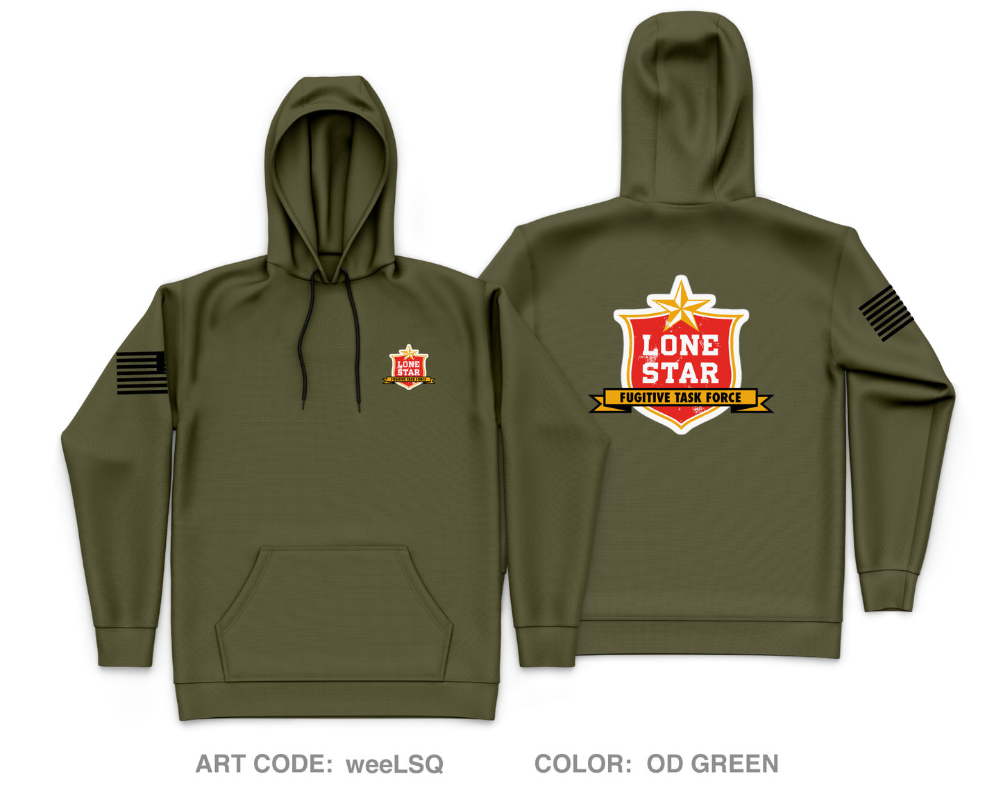 US Marshals Service Lone Star Fugitive Task Force Core Men's Hooded Performance Sweatshirt - weeLSQ