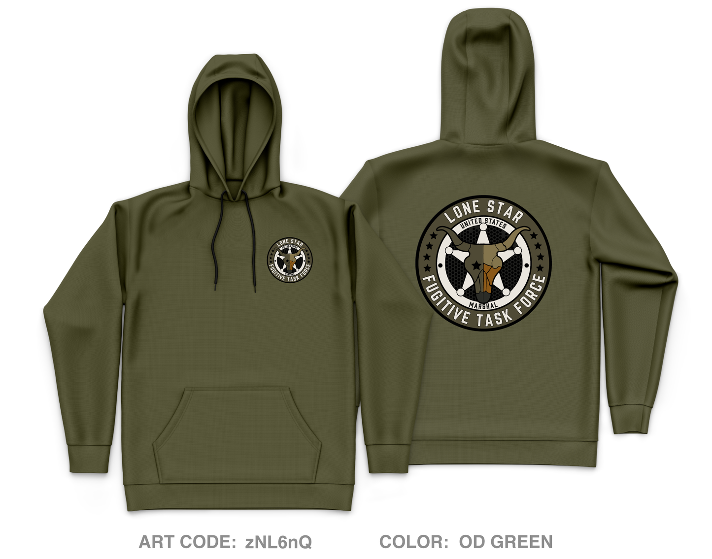 US Marshals Service Lone Star Fugitive Task Force Core Men's Hooded Performance Sweatshirt - zNL6nQ