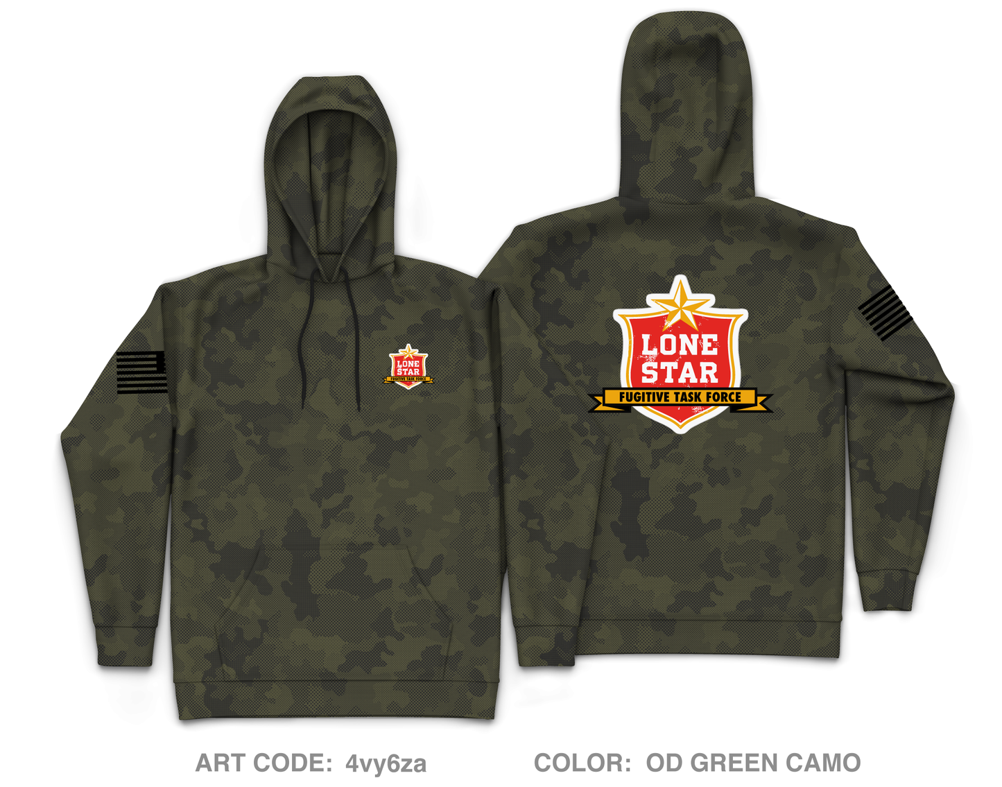 US Marshals Service Lone Star Fugitive Task Force Core Men's Hooded Performance Sweatshirt - 4vy6za