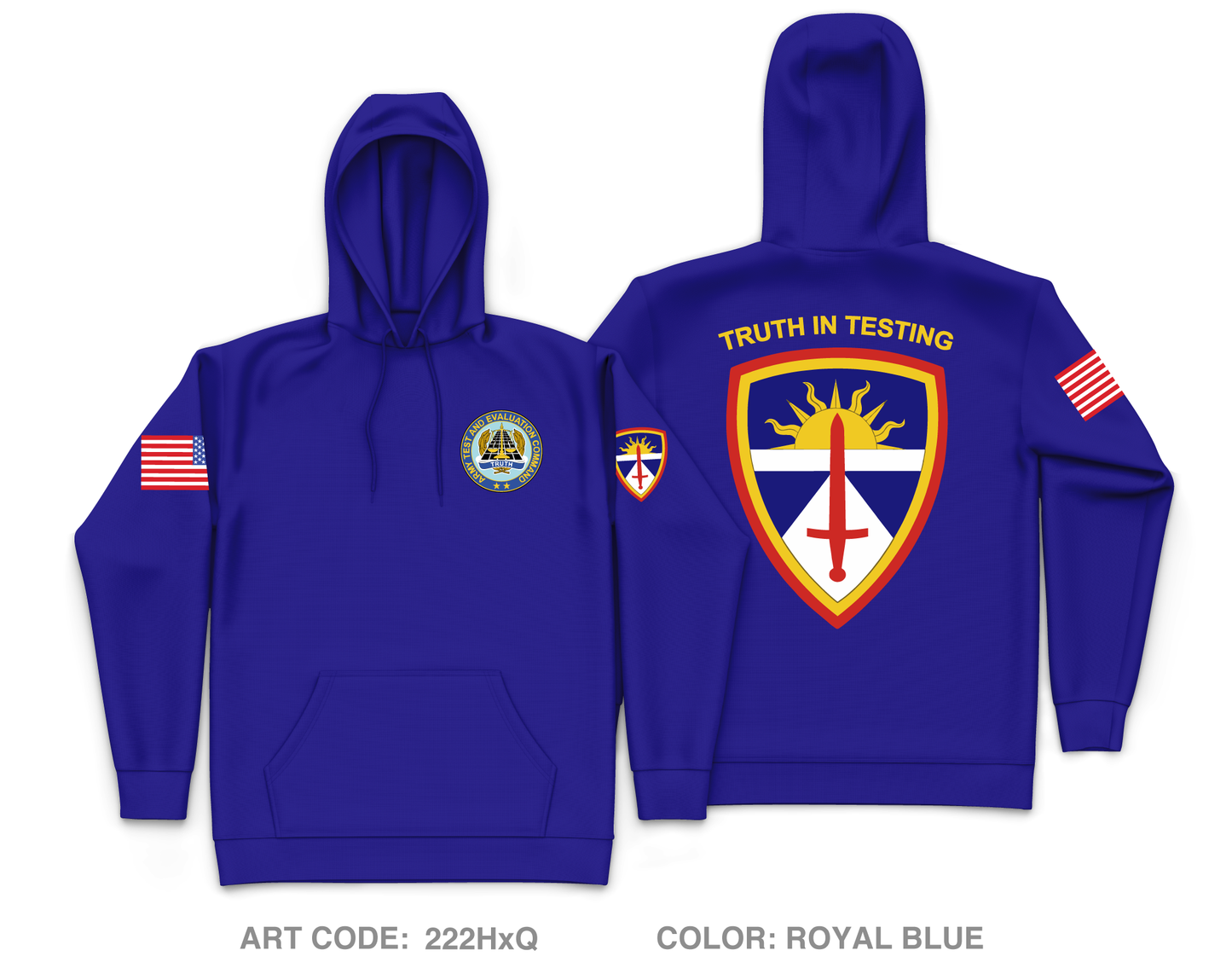 Army Test and Evaluation Command Core Men's Hooded Performance Sweatshirt - 222HxQ