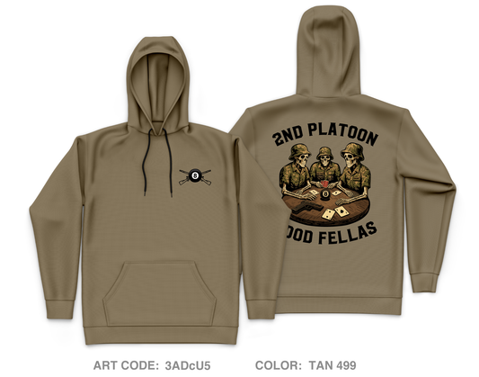 2nd platoon Blackout Core Men's Hooded Performance Sweatshirt - 3ADcU5