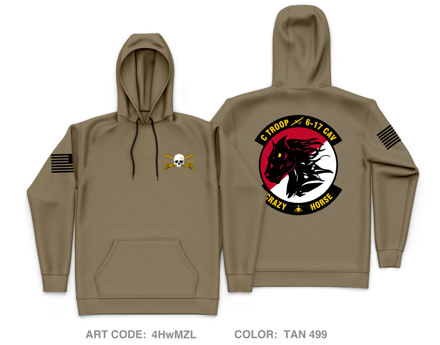 C TRP, 6-17 ACS, 4th CAB, 4th ID Core Men's Hooded Performance Sweatshirt - 4HwMZL