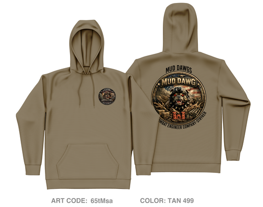 3rd Platoon MUD DAWGS Core Men's Hooded Performance Sweatshirt - 65tMsa