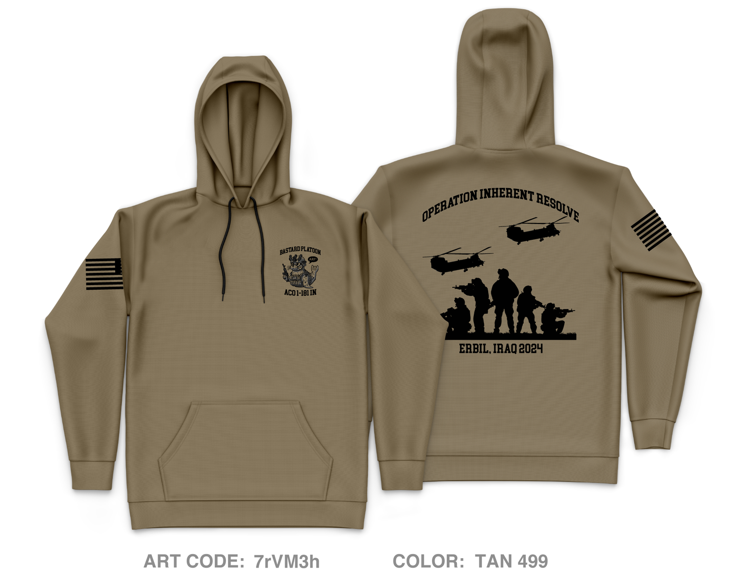 Bastard Platoon ACO 1-181 Core Men's Hooded Performance Sweatshirt - 7rVM3h