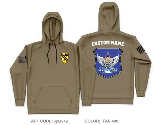 CUSTOM 1 Cav 91st BEB Starfox Core Men's Hooded Performance Sweatshirt - 8pGv4Z