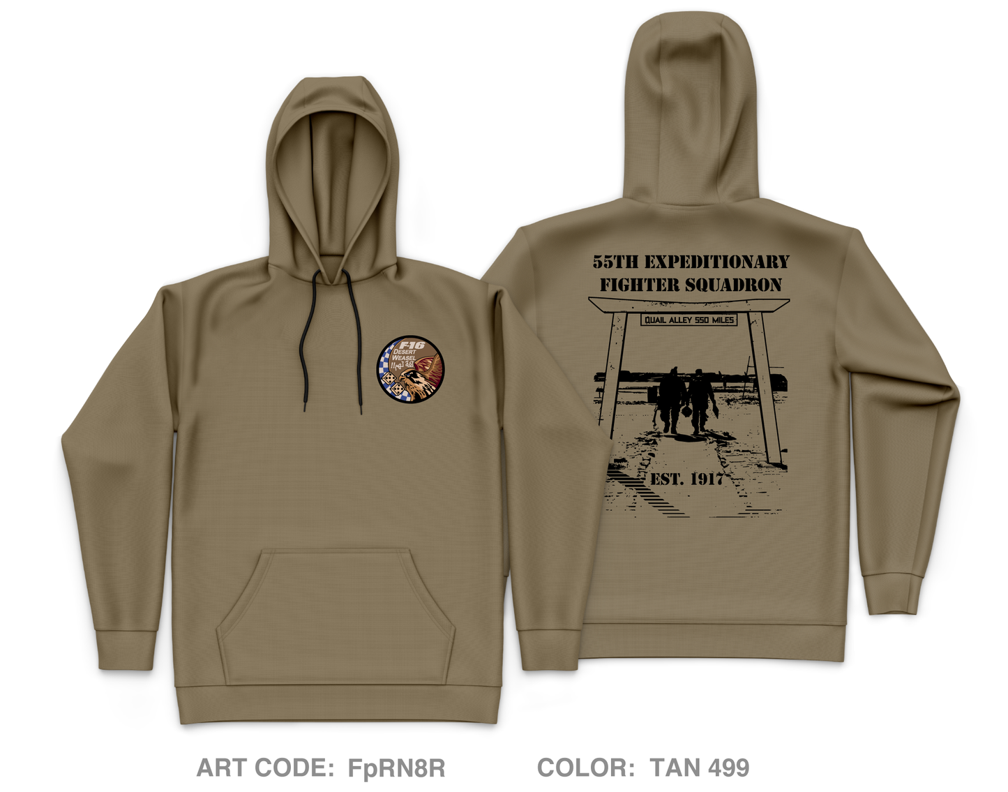 55th Fighter Squadron Core Men's Hooded Performance Sweatshirt - FpRN8R
