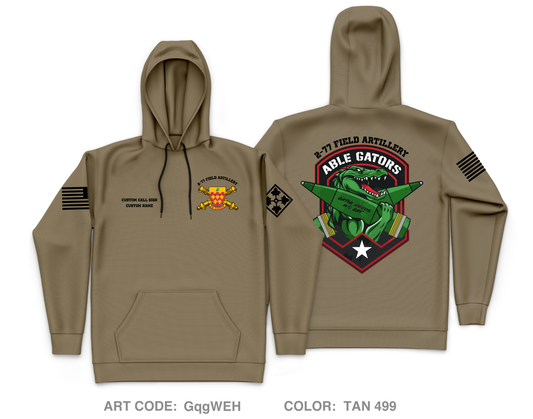 CUSTOM A BTRY 2-77 FA Core Men's Hooded Performance Sweatshirt - GqgWEH