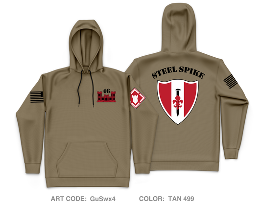 46th Engineers Core Men's Hooded Performance Sweatshirt - GuSwx4